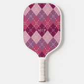 Plum Arygle met witte stiksels Pickleball Paddle (Voorkant)