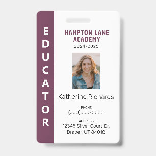 Plum Bande verticale Homeschool Educator Badge