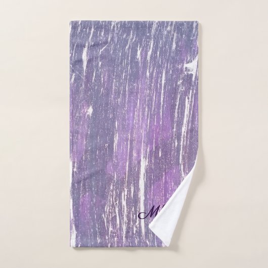 Plum Bath | Paarse Zilveren Splatter-penseelstreek Bad Handdoek (Handdoek)