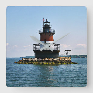 Plum Beach Lighthouse, Rhode Island Wall Clock Vierkante Klok