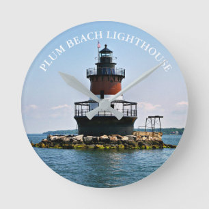 Plum Beach Lighthouse Rhode Island Wall klok