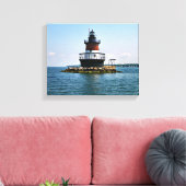 Plum Beach Lighthouse, Rhode Island Wrapped Canvas Afdruk (Insitu (Woonkamer))