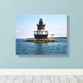 Plum Beach Lighthouse, Rhode Island Wrapped Canvas Afdruk (Insitu (Houten vloer))