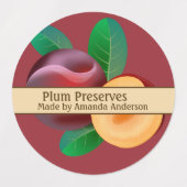 Plum Behoudt Modern Circle Food Label (Design 1)