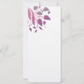 Plum Berry Grey Leaf Swirl Wedding Invites Kaart (Achterkant)