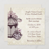 Plum Birdcage, Damask Kaart (Voorkant / Achterkant)