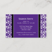 Plum Black Damask Retro mam roept kaarten aan Contactkaartje (Achterkant)