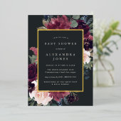 Plum Blossom Baby shower Folie Uitnodiging (Staand Voorkant)