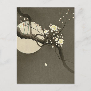 Plum Blossom bij nacht door de Vintage van Ohara K Briefkaart