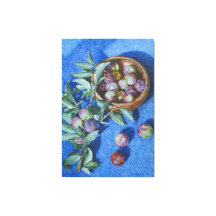 Plum Blossom Branches op Blauwe Achtergrond Schild