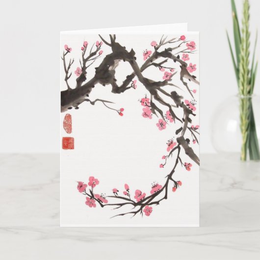 Plum Blossom Curve Blank Kaart (Voorkant)