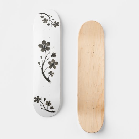 Plum Blossom - Design botanique sur skateboard (Recto)
