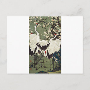 Plum Blossom en Cranes van Ito Jakuchu Briefkaart