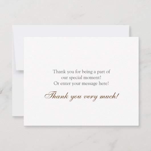 Plum Blossom Flat Dank u kaart Antiek Roze (Achterkant)