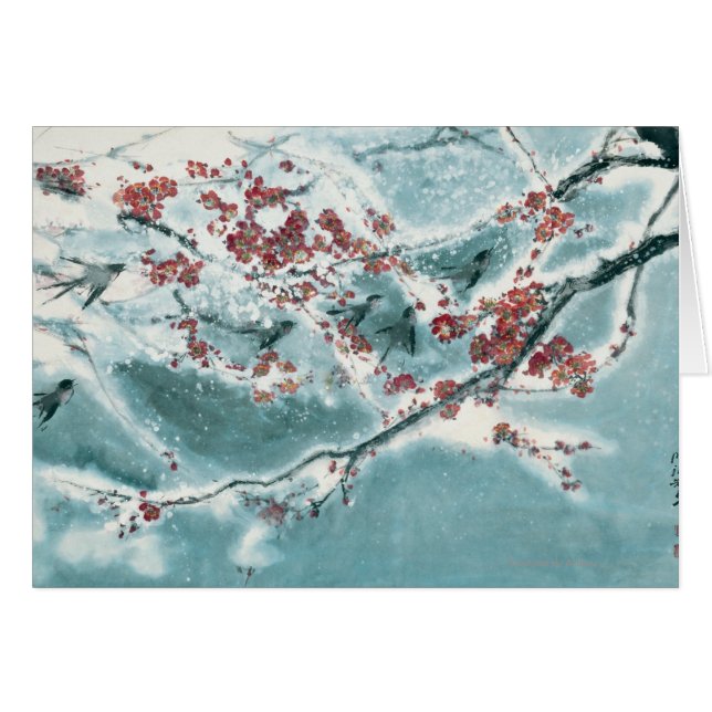 Plum Blossom in sneeuw (Voorkant Horizontaal)