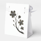 Plum Blossom Line Art – Botanisch ontwerp op Bedankdoosjes (Achterkant)