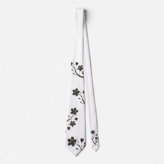 Plum Blossom Line Art - Cravate botanique
