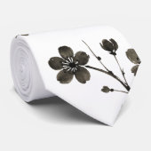 Plum Blossom Line Art - Cravate botanique (Roulé)