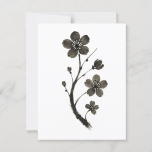 Plum Blossom Line Art – Minimal Botanical Briefkaa Briefkaart