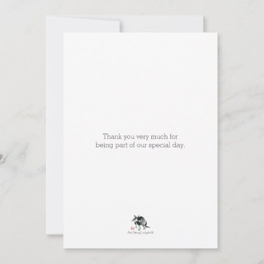 Plum blossom suma ink bedankkaart (Achterkant)