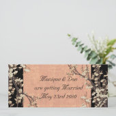 Plum Blossom Wedding Invitation Kaart (Staand voorkant)