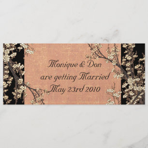 Plum Blossom Wedding Invitation Kaart