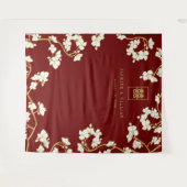 Plum Blossom Xi Chinese Weddenschap Achtergrond Wandkleed (Voorkant (horizontaal))