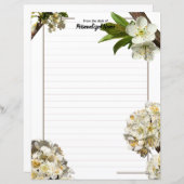 Plum Blossoms Lined Paper Sheet (Voorkant / Achterkant)