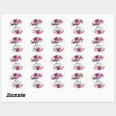 Plum Blue Floral Vrijgezellenfeest Envelope Seal Ronde Sticker (Vel)
