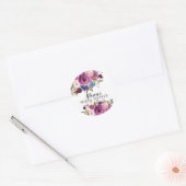 Plum Blue Floral Vrijgezellenfeest Envelope Seal Ronde Sticker (Envelop)