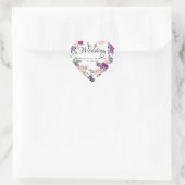 Plum Blush Bloemen Hart Bruiloft Envelop Seal Hart Sticker (Tas)