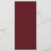 Plum bordeaux romantique et menu floral (Dos)