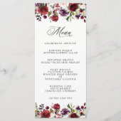 Plum bordeaux romantique et menu floral (Devant)