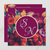 Plum Bouquet bruiloft repetitie uitnodiging (Voorkant / Achterkant)