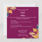 Plum Bouquet bruiloft repetitie uitnodiging (Achterkant)