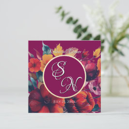 Plum Bouquet bruiloft repetitie uitnodiging