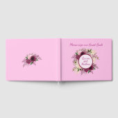 Plum Bourgogne Blush Rose Floral Livre d'Invité (Complet)