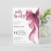 Plum Bow 30th Birthday Invitation (Debout devant)