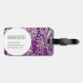 Plum Brave Feather Tribal Print Bagagelabel (Achterkant horizontaal)