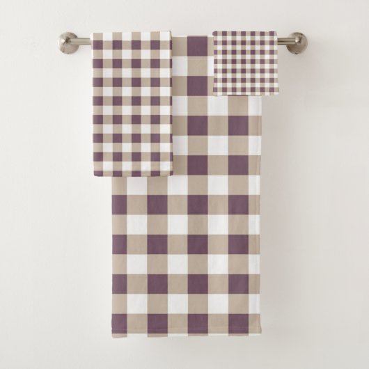Plum Buffalo Plaid Vakantiebadhanddoek Bad Handdoek (Insitu)