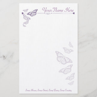 Plum Butterfly - gepersonaliseerd notitiepapier Briefpapier