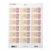 Plum Champagne Scroll Bruiloft Lip Balm Label (Full Sheet)