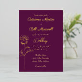 Plum classique violet et Faire-part de mariage à h (Debout devant)