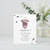 Plum Color Block Bodysuit Girl Baby shower Kaart (Staand voorkant)