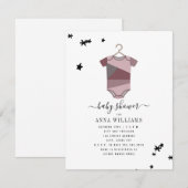 Plum Color Block Bodysuit Girl Baby shower Kaart (Voorkant / Achterkant)