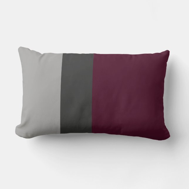 Plum Color Block Lumbar Pillow Kussen (Voorkant)