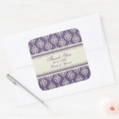 Plum Cream Floral Dank u bruiloft gunst Labels (Envelop)