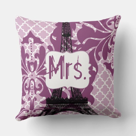 Plum Custom Tour Eiffel Monogram Coussin de la mar (Verso)