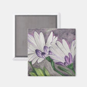Plum daisy bloemen magneet (Voorkant / Achterkant)