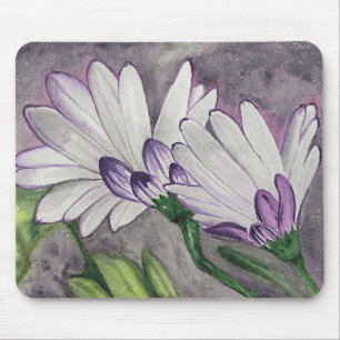 Plum daisy bloemen muismat